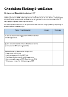 Checklista för Steg 2-utbildare